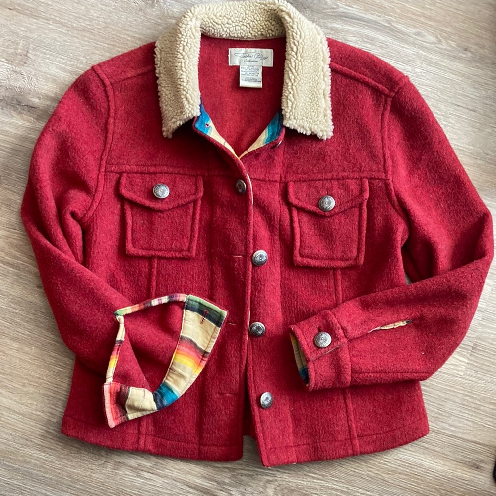 Tasha Polizzi Red Button Front Jacket Coat